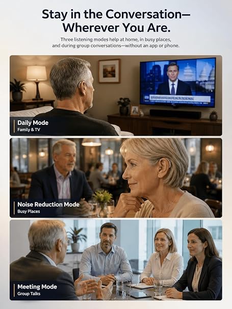 LURCAZT OTC Rechargeable Hearing Aids for Seniors, Noise Reduction