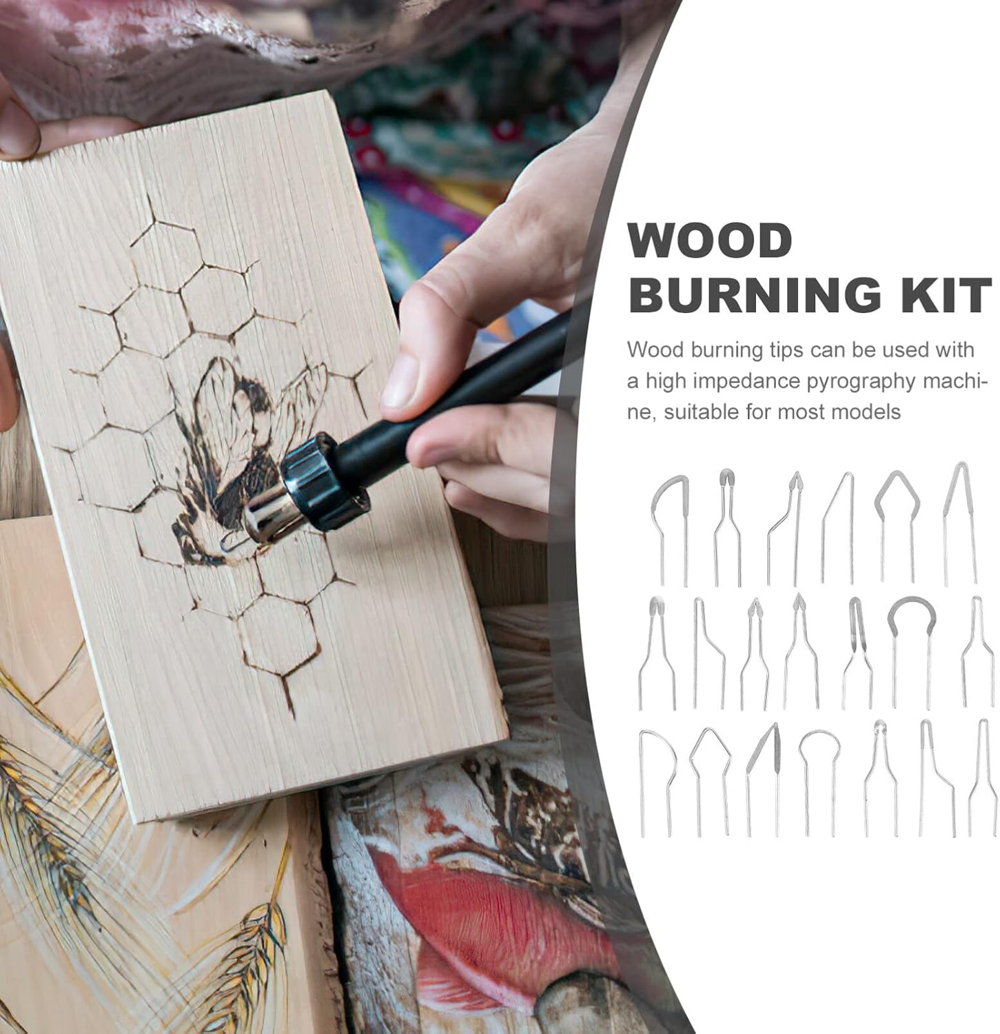 Wood Burning Tool Tips Replacement Metal Nib Set for Most Models