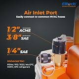 Elitech Bomba de vacío HVAC 2L/S 1/3HP – Bomba de vacío con paletas giratorias Monotage para refrigeración, mantenimiento de aire acondicionado para automóviles compatible R32 R134a R410a, sin aceite - 5