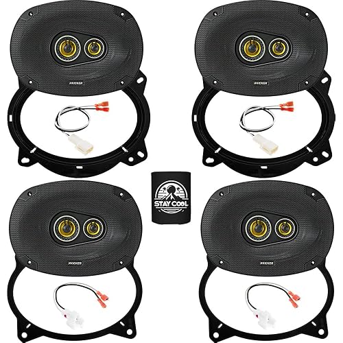 KICKER Front Door & Rear Deck 6x9 Speakers for Toyota Camry (w/o JBL) 07-11 Upgrade Kit - 2 Pairs of CS Series 6x9 Inch 3-Way Speakers with Adapters and Harnesses - CSC693, 46CSC6934