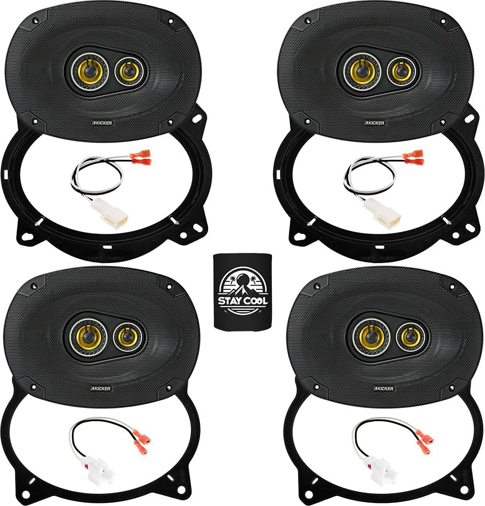 KICKER Speakers 6X9 inch for Toyota Camry (w/o JBL) 2007-2011 Upgrade Kit - 4 Pack of CS Series with Adapters and Harness, Car Audio Front Door and Rear Deck Speaker CSC693, 46CSC6934