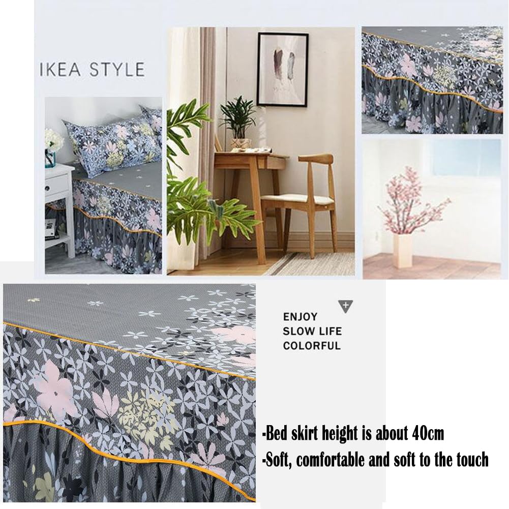 Morbuy Bettrock Mit Kissenbezügen – Elastische Rüschen-Umrandung Für Matratzen In Weiß