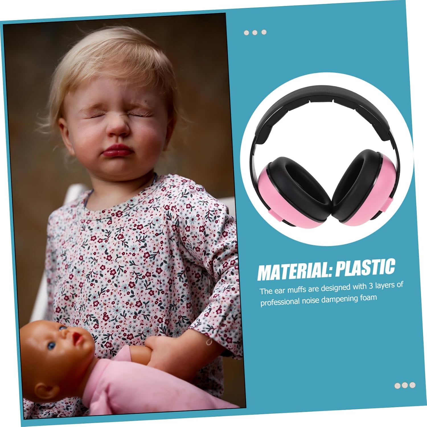 BESPORTBLE Noise Blocking Earmuff with Foam and Design Lightweight Hearing Protection for Boy Girl Months Comfortable Pink Ear Muffs with Snr for Loud Events