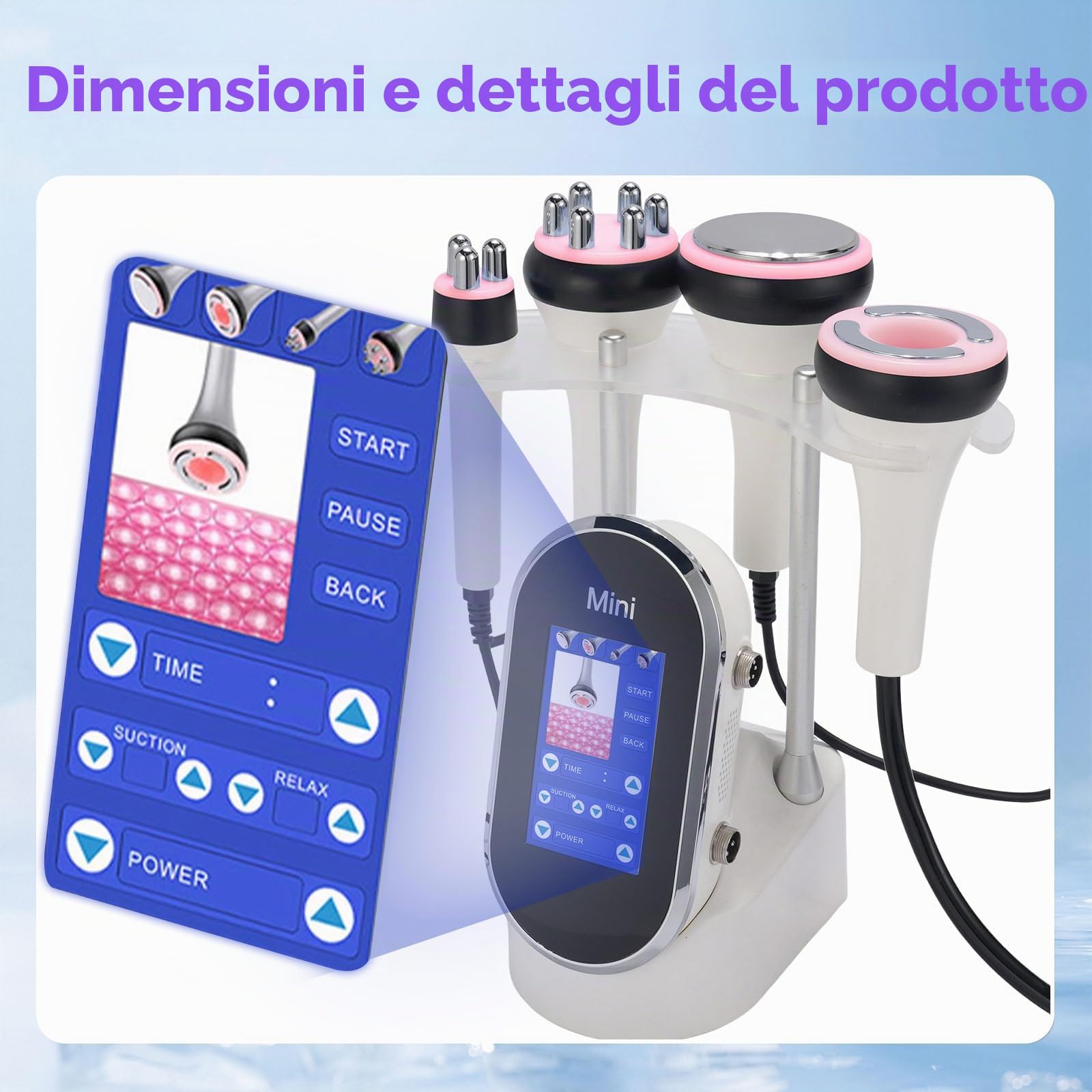 40 K Dispositivo dimagrante Anti Cellulite, 4 in 1 Cura del viso, Massaggiatore Dimagrante Corpo Intero, Cura del Corpo Multifunzione, Modellatura, Rassodamento per viso, addome, Dimensione, Gambe