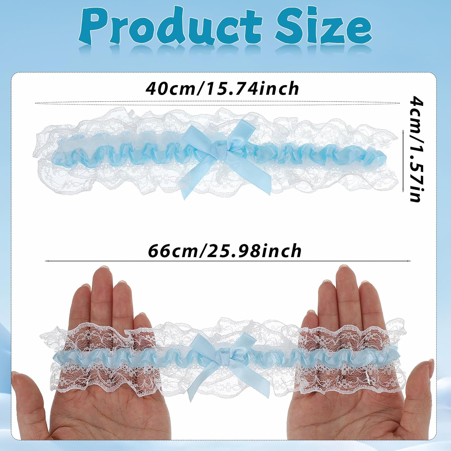Bride Wedding Garter, Garters for Bride Bridal Lace Garter for Women Blue Lace Bow Leg Garters Wedding Bridal Accessories for Party Gifts for Women and Girls