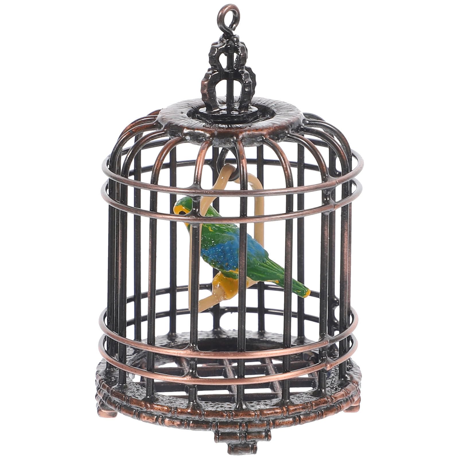 Modèle de cage à oiseaux miniature en métal fin pour décoration de mini maison