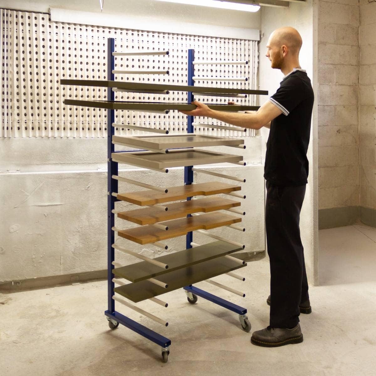 Rastrelliera Verniciatura Carrello per Essiccatura Vernici 15 Supporti 300 kg 15 strati 20 kg per strato Larghezza regolabile 35-65 cm