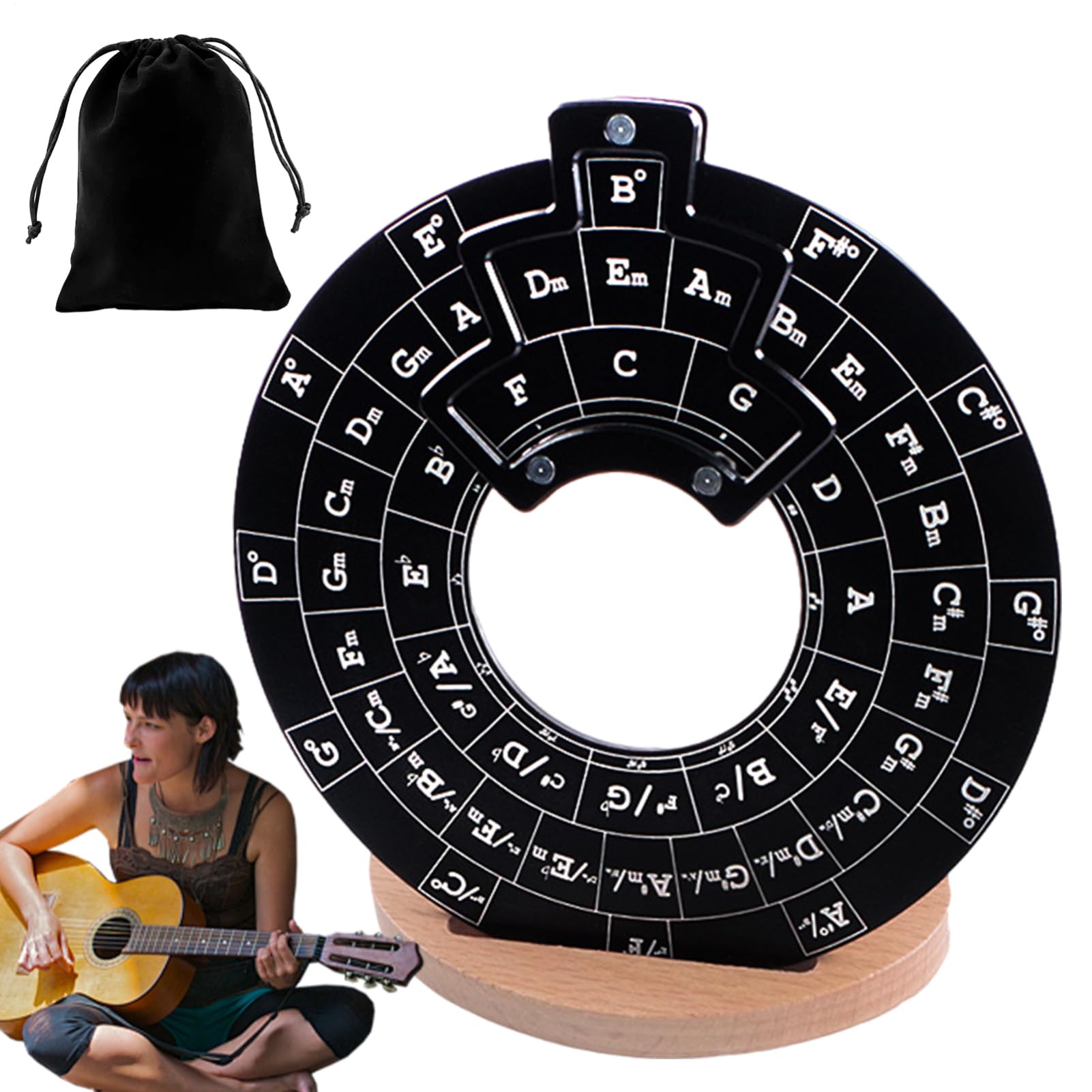 Disque de théorie musicale pour guitare robuste en métal avec socle stable - 8