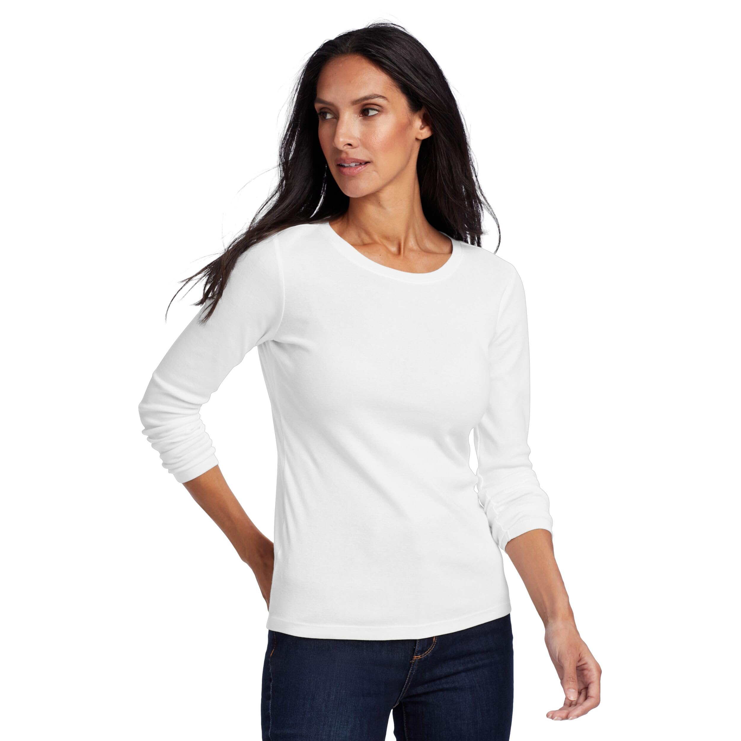 Eddie Bauer Women's Fav Crew-tee, White, S