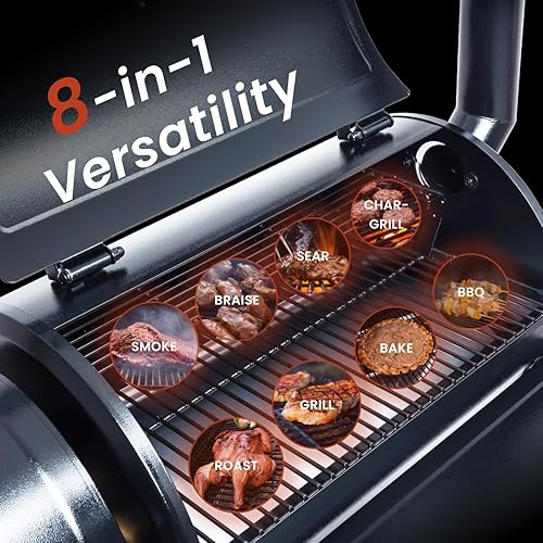 Z GRILLS ZPG-450A Wood Pellet Grill & Smoker with PID V2.1 Controller, 450 Sq in Cook Area, Meat Probe, 8 in 1 BBQ Grill Outdoor Auto Temperature Control, Black Z GRILLS ZPG-450A Wood Pellet Grill & Smoker with PID V2.1 Controller, 450 Sq in Cook Area, Meat Probe, 8 in 1 BBQ Grill Outdoor Auto Temperature Control, Black