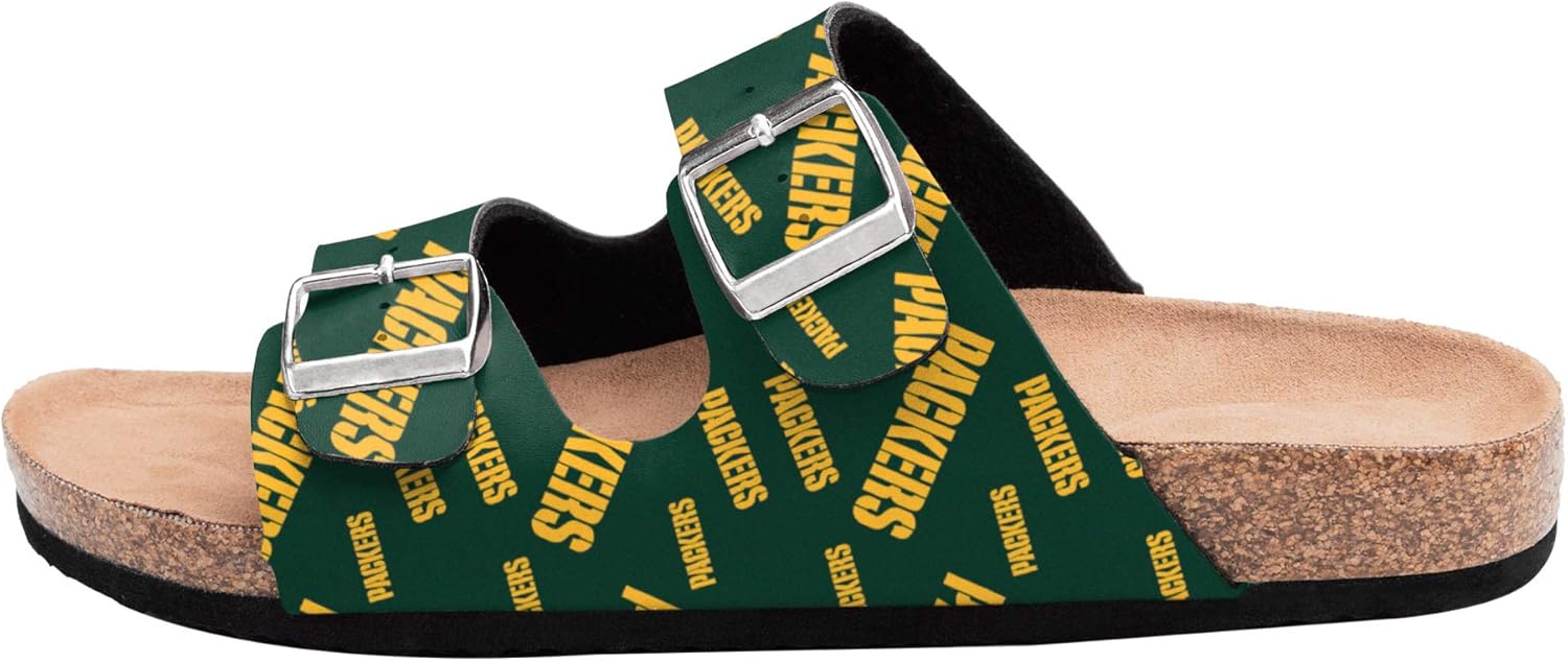 FOCO Womens NCAA Team Logo Double Buckle Sandals