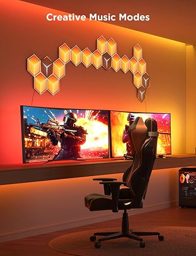 Miniatura 5 de Govee RGBIC - Tira de luces LED H617C, paquete de luces LED inteligentes, paneles de luz hexagonales deslizantes, luces de pared 3D con programa de