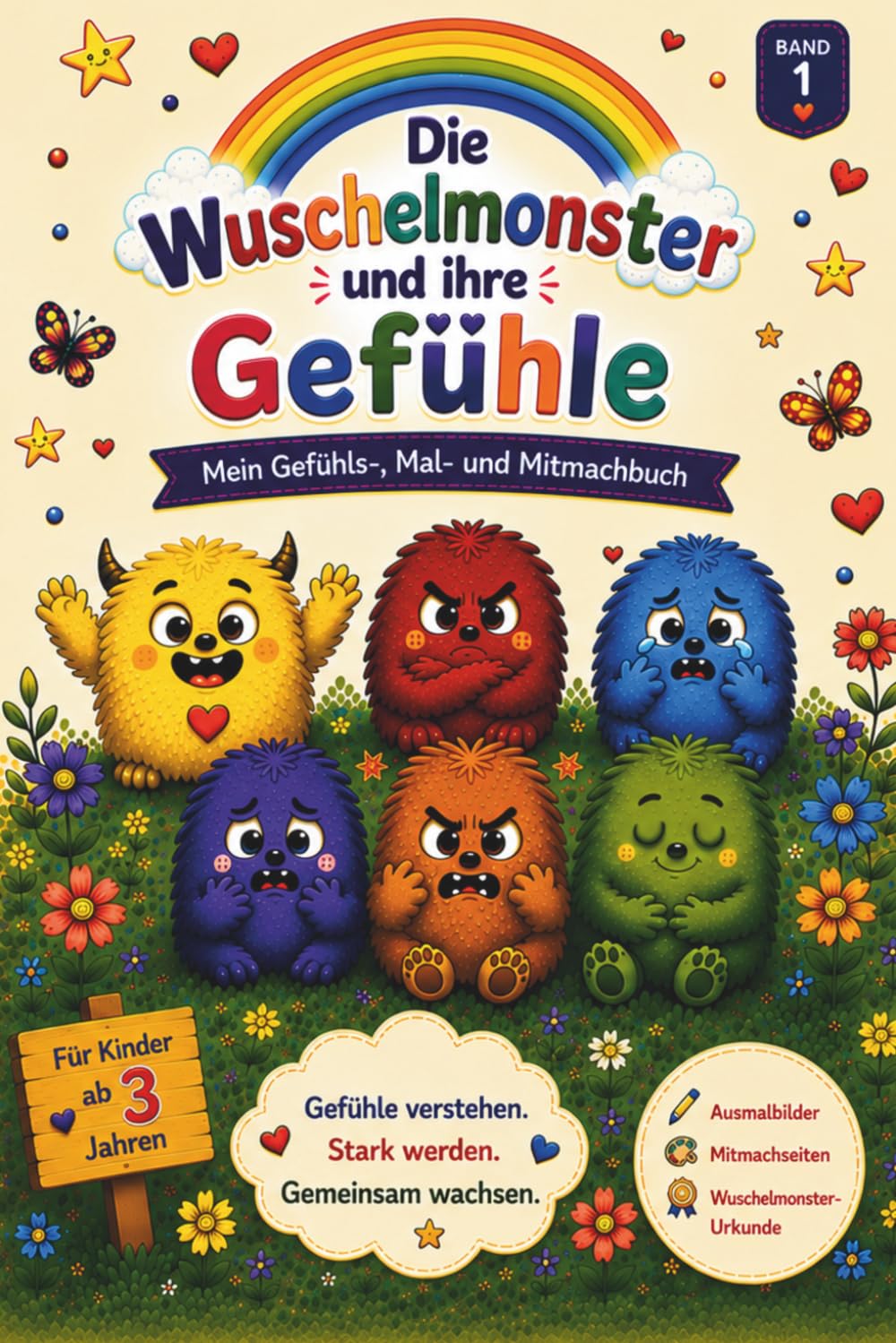 Die Wuschelmonster und ihre Gefühle – Band 1: Das Gefühls- und Mitmachbuch: Ein wundervolles Buch über Gefühle, Tipps & Tricks für den Umgang mit ... Mitmachseiten perfekt für Kinder ab 3 Jahre