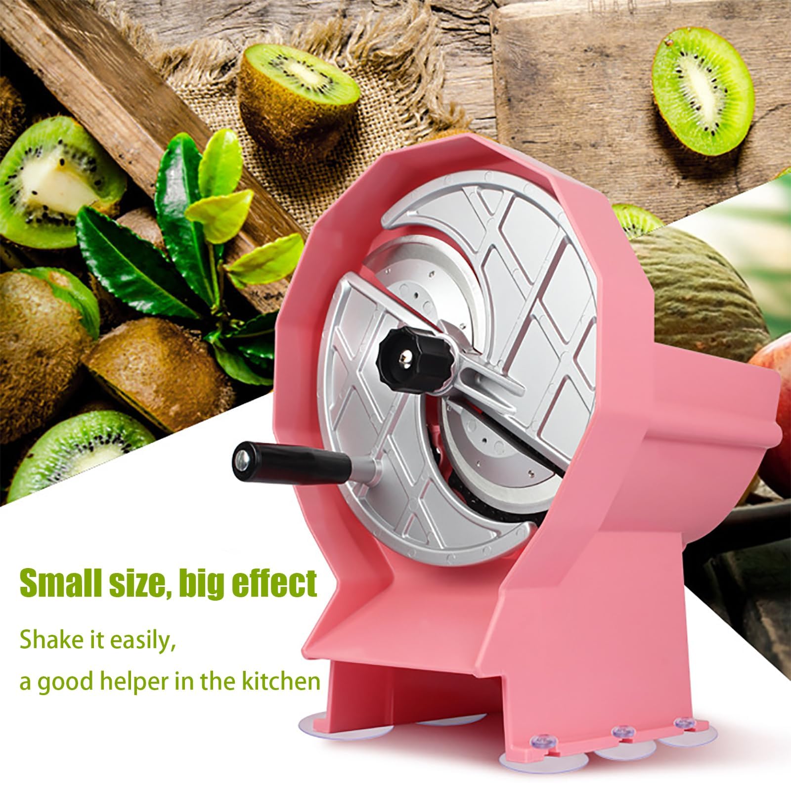 Cortador de verduras, cortador manual de alimentos con grosor ajustable de 0,5 a 6 mm, hoja de aluminio de alta calidad, canal grande para verduras, carne y condimentos