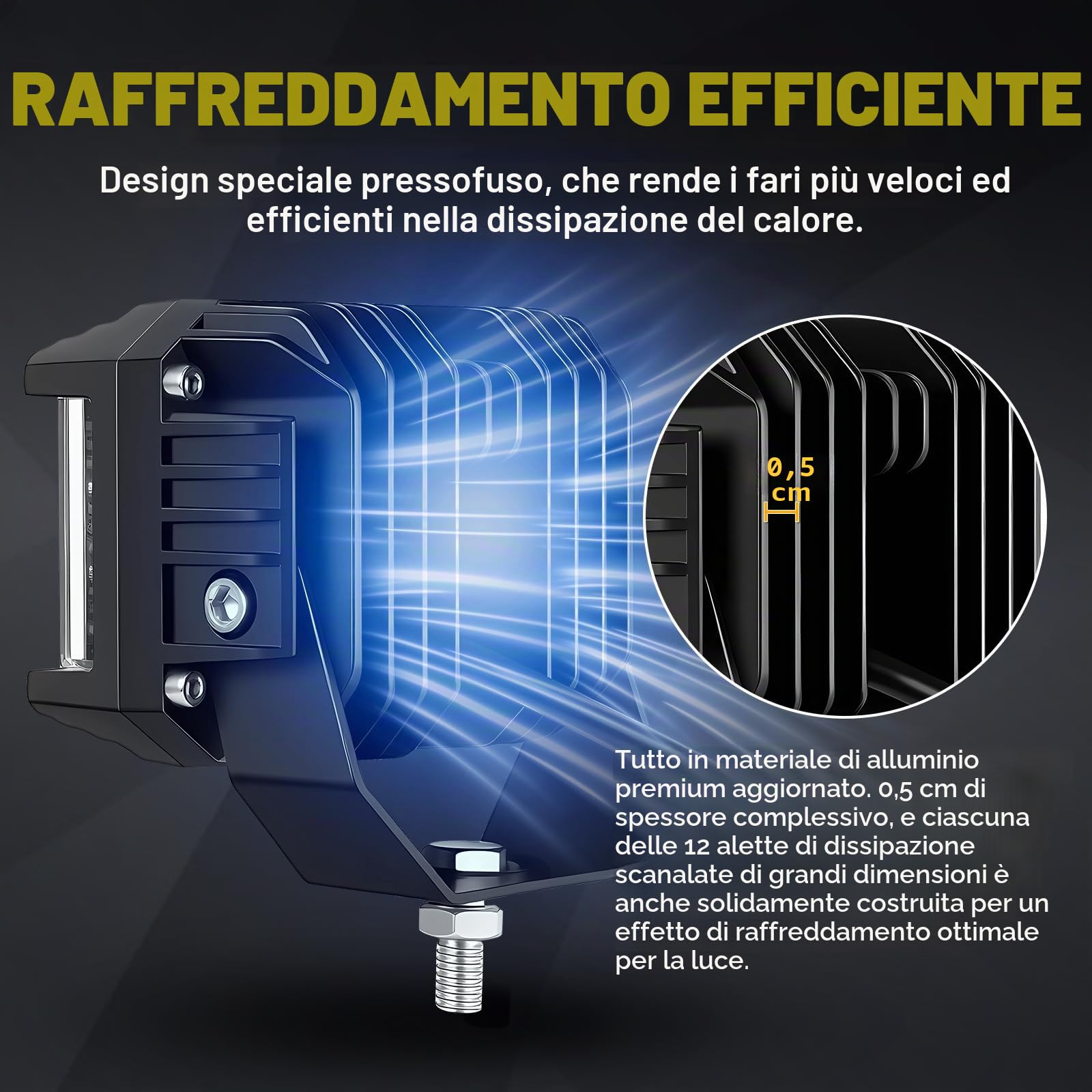 Willpower Faro LED Trattore 10cm 60W Faretto LED Luci di Lavoro Auto | 2PCS Fendinebbia LED 4", Spot, 6000K Bianco, Impermeabile IP67, per 4x4 Barca Camion Agricolo Fuoristrada