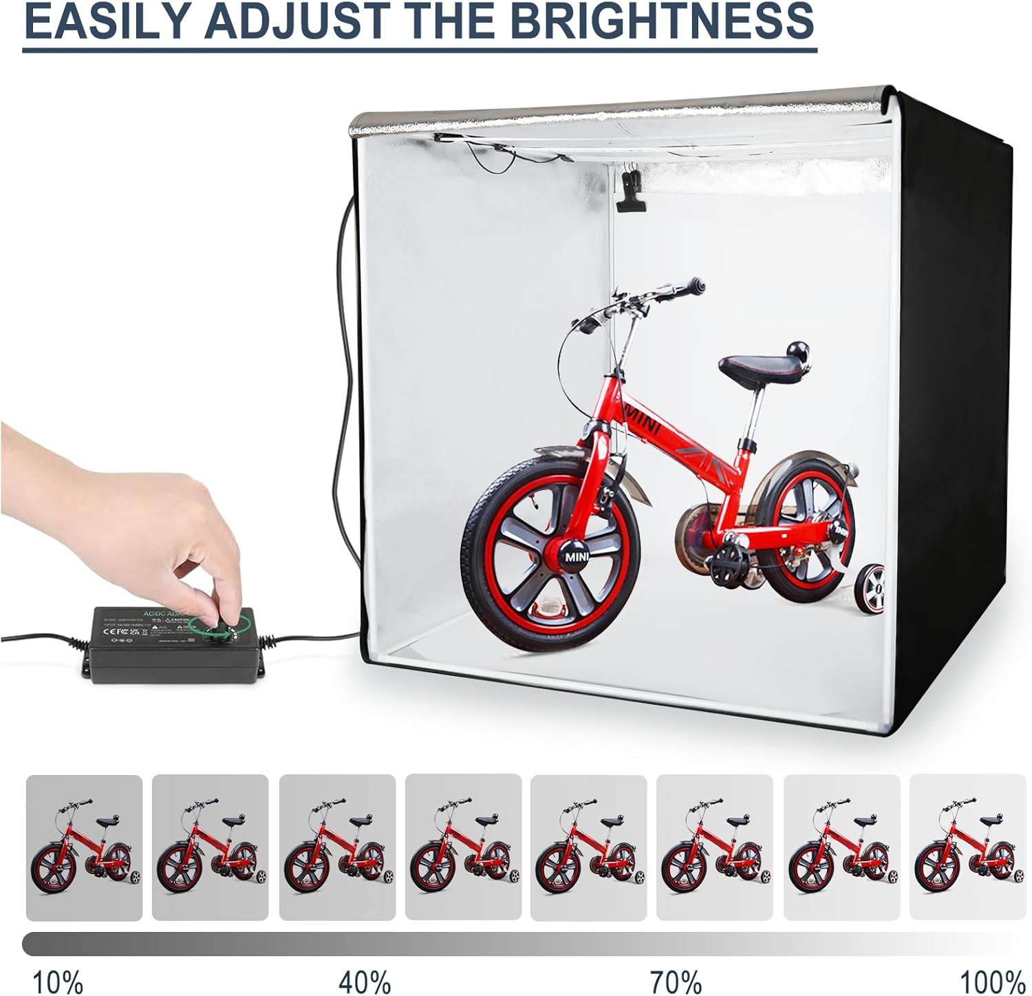 Light Box Photography 39x39x39inch Large Professional LED Photo Background Shooting Tent Cube Box with 3 Stepless Dimming Light Panel Lightbox for Product Photography with 4 Color Backdrops