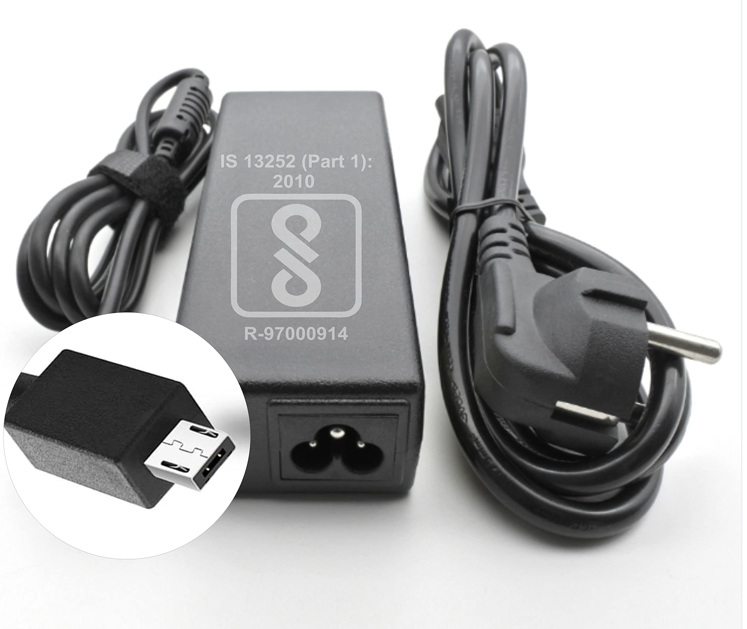 LT Lappy Top 33w Mini/Micro USB Laptop Adapter Charger Made for Asus eeebook x205 x205t x205ta chromebook c100p c201 c201pa vivobook e200h e200ha adp-33aw b 19v 1.75a (with Power Cable/Cord)