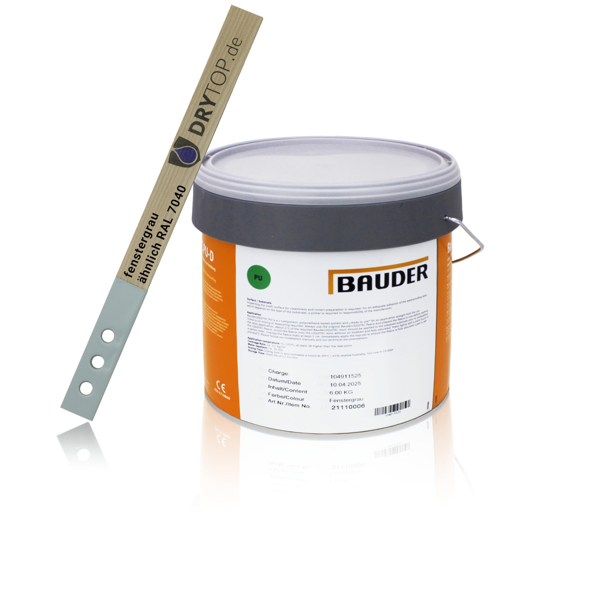 diffutec BAUDER LIQUITEC PU Detail Profi Pack 1-komponentiges, lösemittelfreies PU Flüssigkunststoff-System inklusive Zubehör (RAL 7040 fenstergrau)