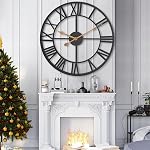 Pytha Sight Large Wall Clock,Wall Clocks for Home Decor,20 Inch Modern Decorative Farmhouse Black Silent Wall Clock Oversized with Roman Numerals for Home,Living Room,Office