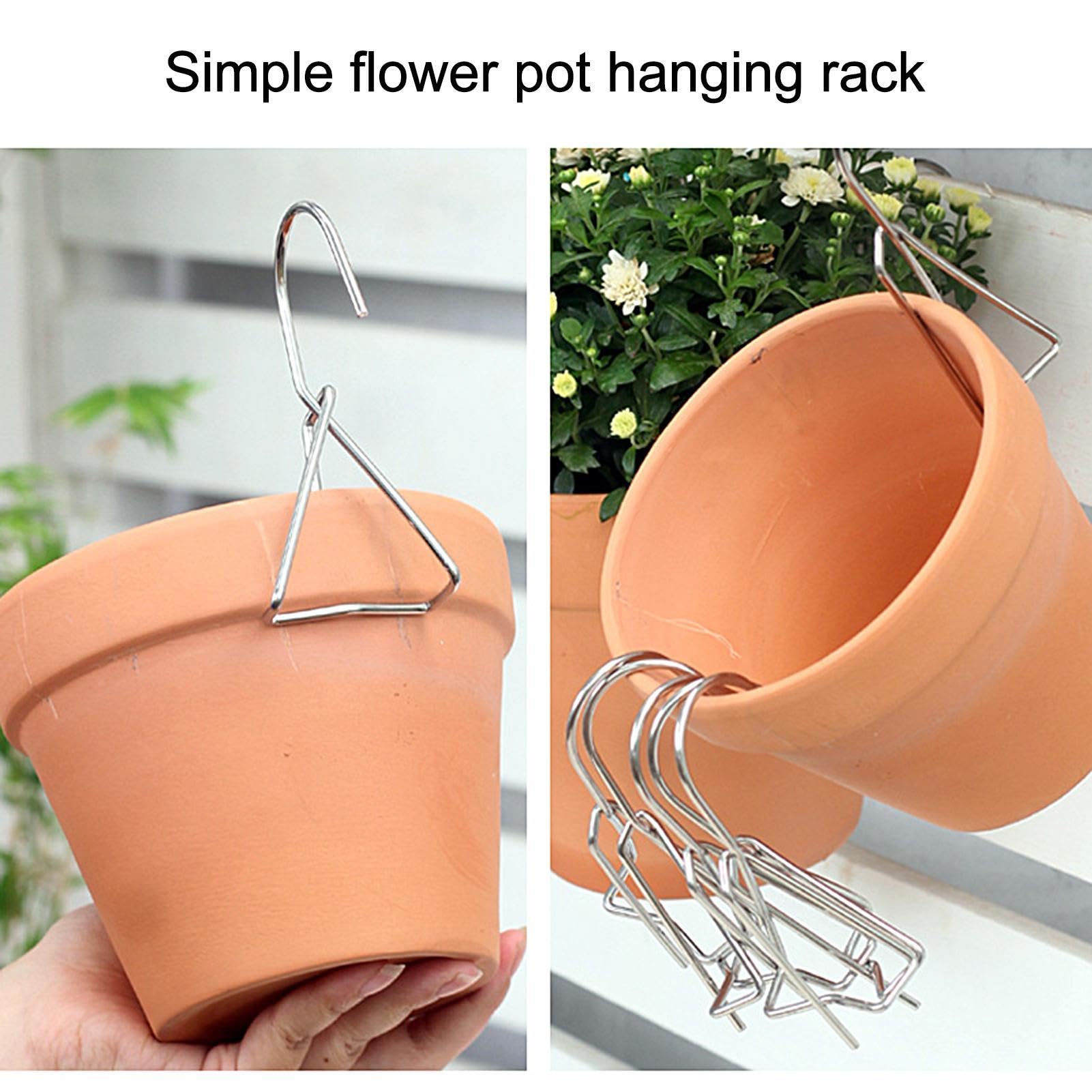 RISEON - 20 Ganci Per Vasi In Terracotta | Ferro Resistente 12 Cm | Appendini Per Piante Da Parete | Per Orchidee E Giardino Verticale Interno/Esterno - 2