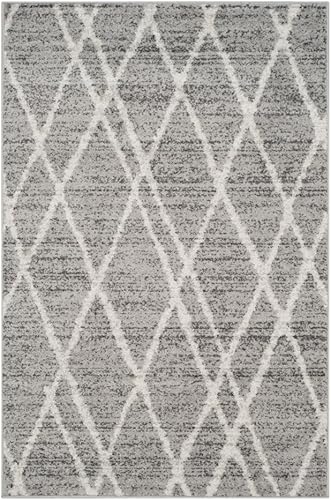 Miniatura 36 de SAFAVIEH Adirondack Collection Tapete de área XL, 11 x 15 pies, marfil y plateado, diseño marroquí moderno, no desprende pelusa y de fácil cuidado