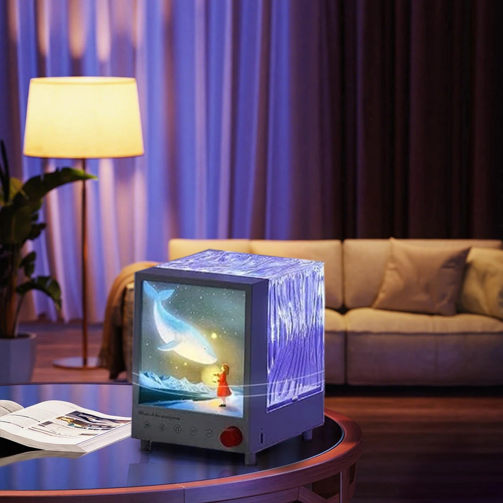 Proiettore Luci Proiettore Luce Notturna Proiettore per Camera da Letto Costruito in Blu Dente 4 Modalità di Luce e 3 Temi Suoni Rumore Bianco per Casa Relax Party Musica 062082