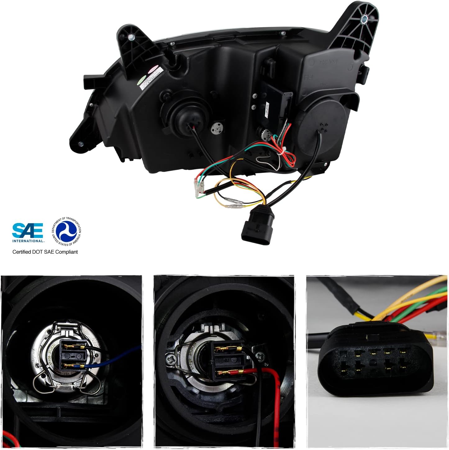 AKKON - Fit 2011-2019 Peterbilt 579 589 Class 8 Truck Black Projector Headlights w/LED Sequential Signal + DRL Passenger Side