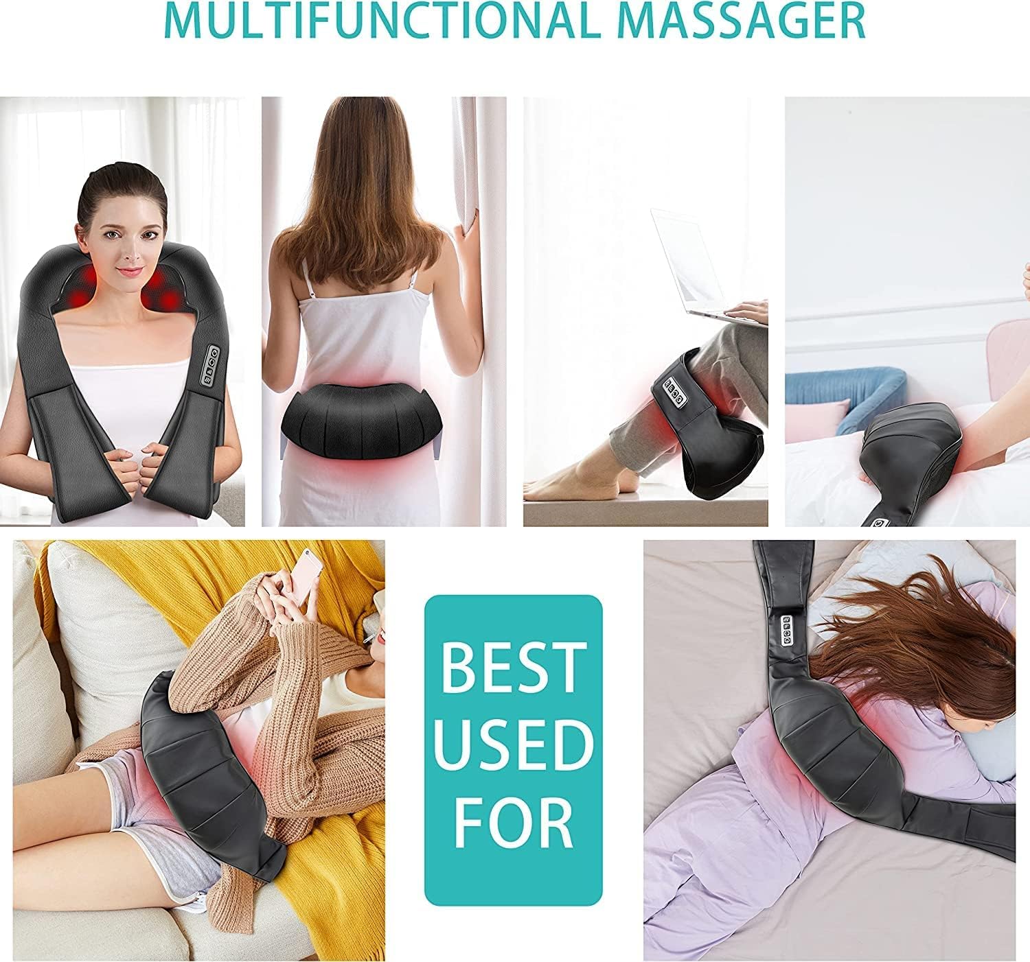 AERLANG Massagegerät Schulter Nackenmassagegerät mit Wärme, Weihnachtsgeschenke, Shiatsu Rückenmassagegerät Massagegerät Nacken,Rücken,Nacken Geschenke für Frauen, Männer