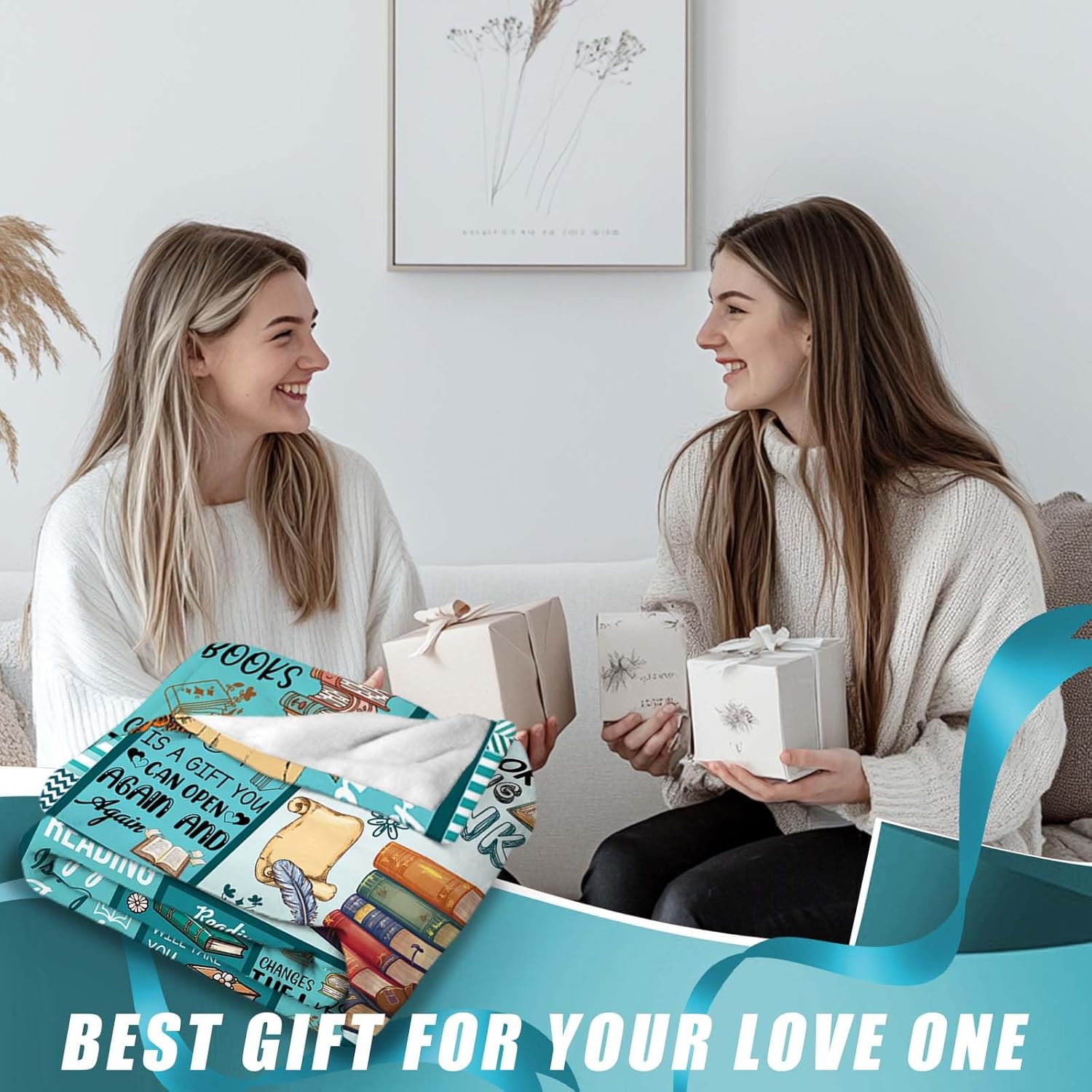 Book Lovers Gifts for Women, Librarian Gifts for Reader, Just a Girl Who Loves Book‘s Blanket Gifts for Reading Lover Bookish, Gift on Christmas Birthday Graduation, Reading Blanket, 50"X60" - Image 3