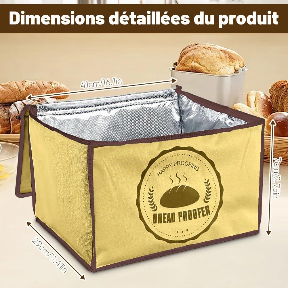 Boîte de fermentation pour levain, boîte à pâte pour pizza avec couvercle - Boîte de fermentation pliable pour pain 30L, température et minuterie, boîte à pâte à pizza avec couvercle, bac à