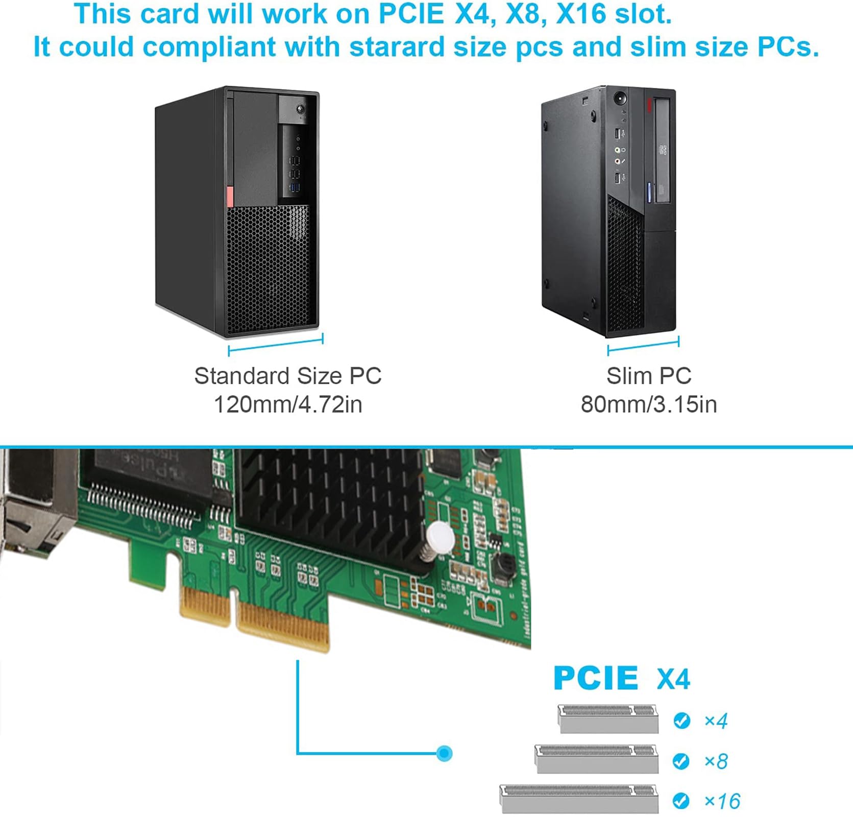 Adattatore di rete Gigabit Ethernet (NIC) con chip Intel I350, scheda di rete Ethernet PCI Express NIC, porte RJ45 in rame, PCI Express 2.1 X4, paragonabile a Intel I350-T4