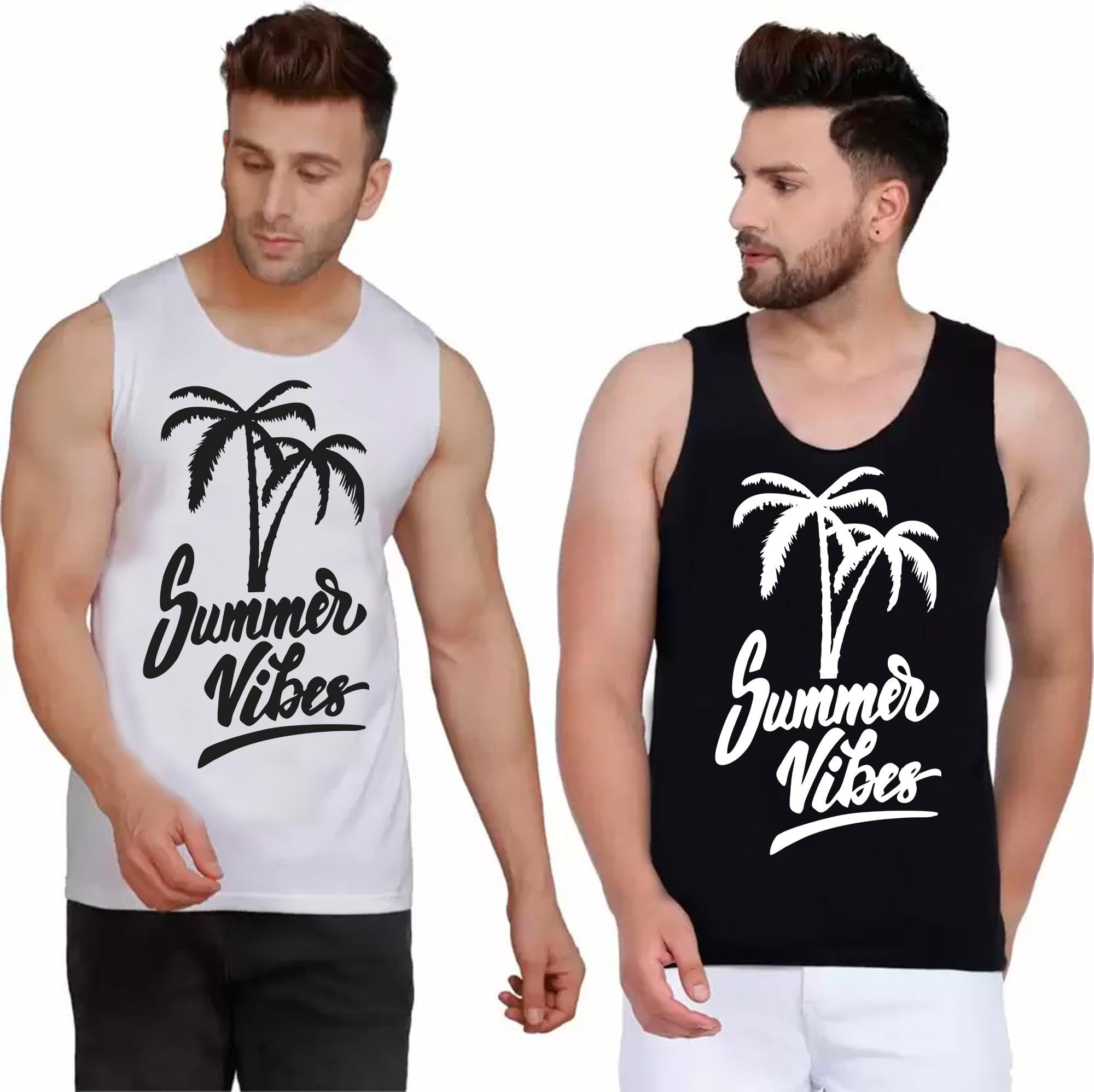 Men's Summer Vibes Printed Sleeveless Vest, Pack of 2-picture-41