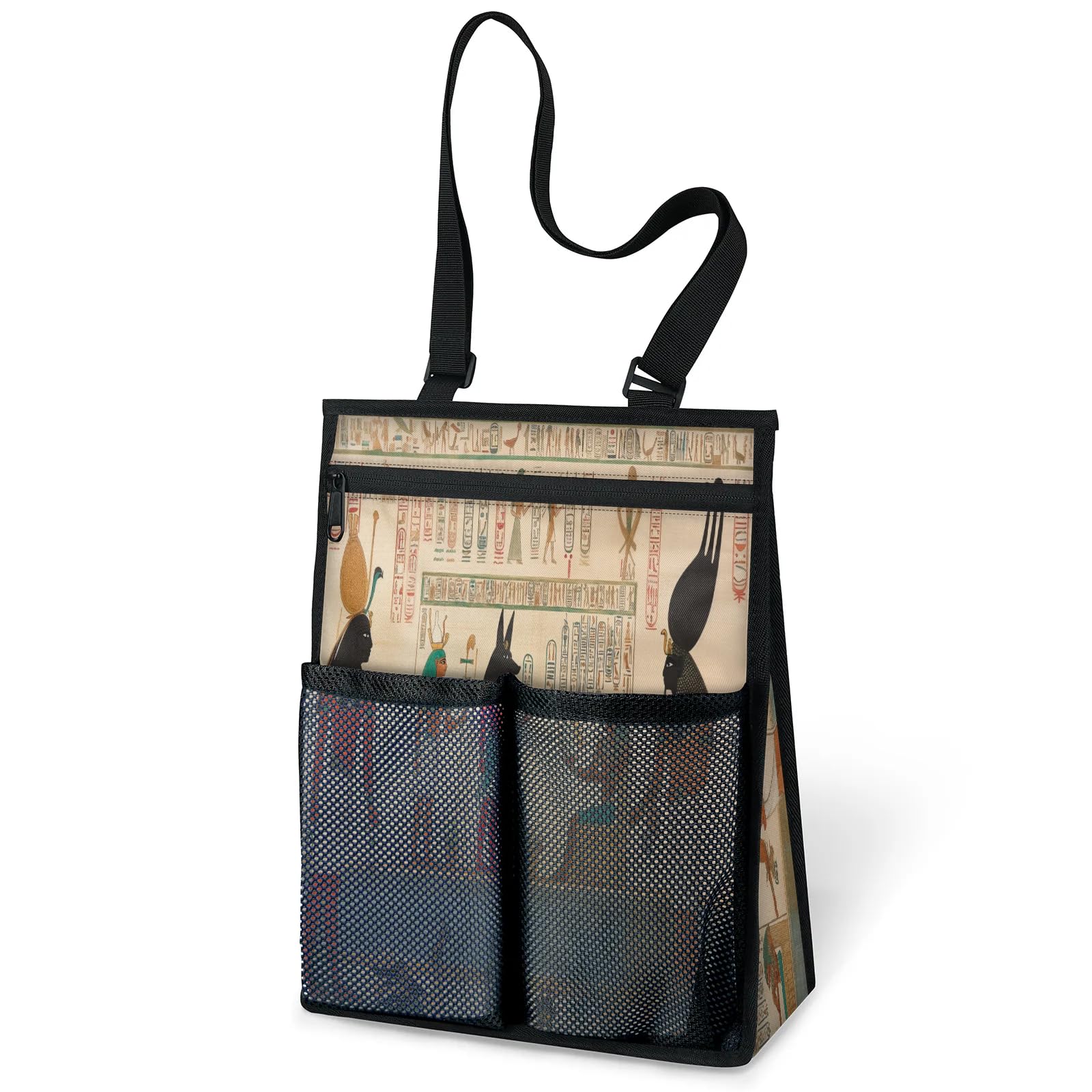 Ourtheme Ancient Egyptian Portable Shower Bag for Travel Gym Camp Beach Tote Shower Caddy Bags Hanging Toiletry Organizer