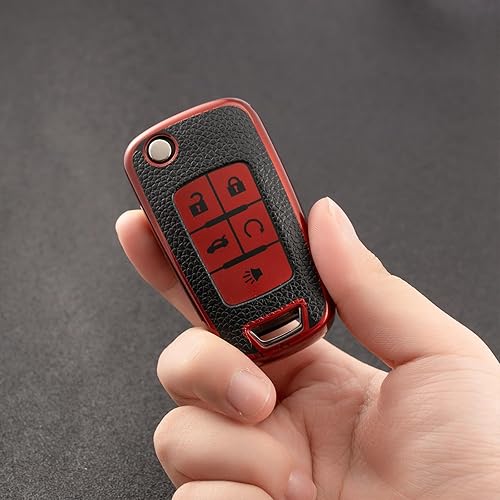 Miniatura 6 de Funda para llavero de Chevy, funda de cuero TPU suave para llavero para Chevrolet Camaro Cruze Equinox Malibu Trailblazer Impala Sonic Buick Cascada