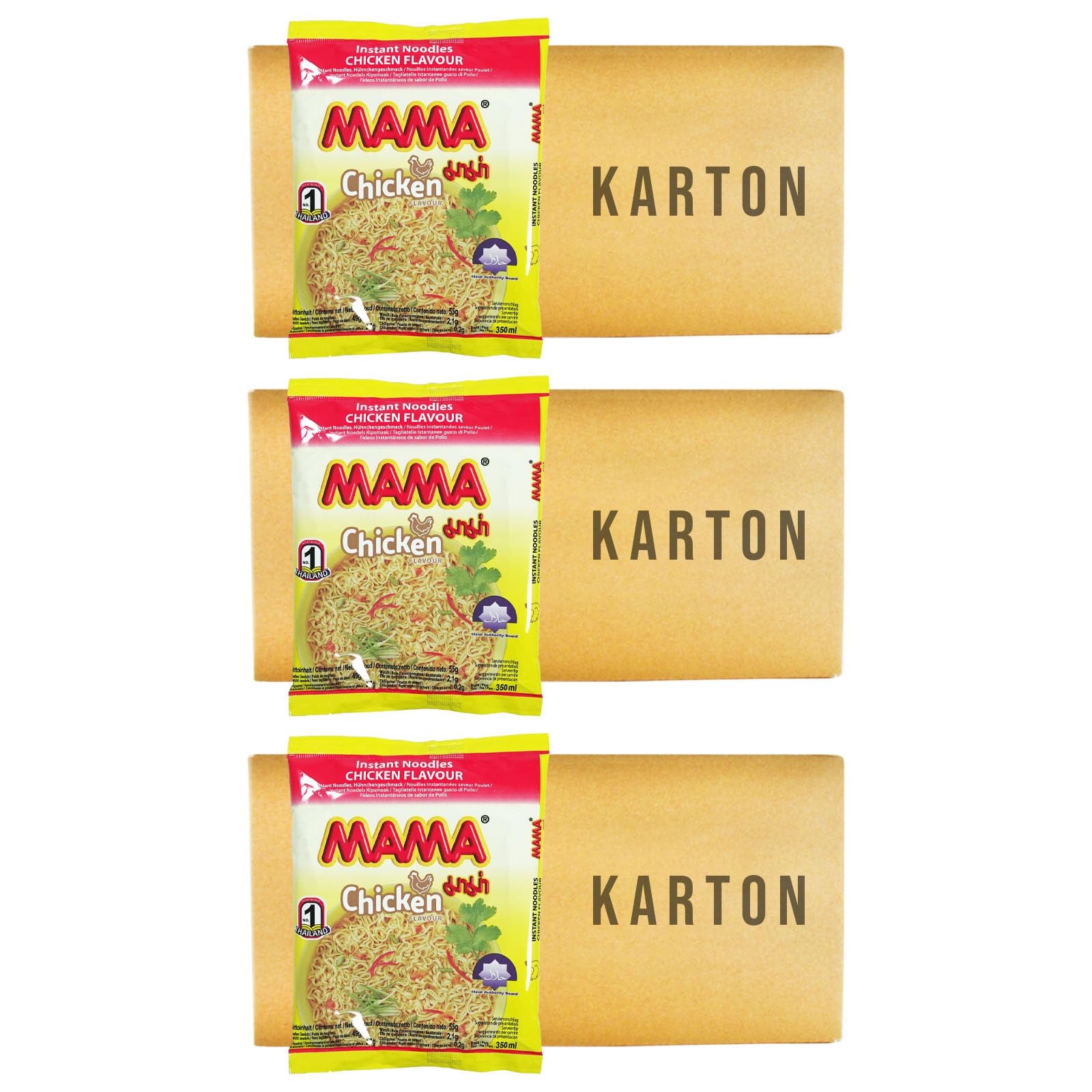 90er Pack (90x55g) Mama Instant Nudelsuppe Huhngeschmack Mi Ga (Papa Vo ®)