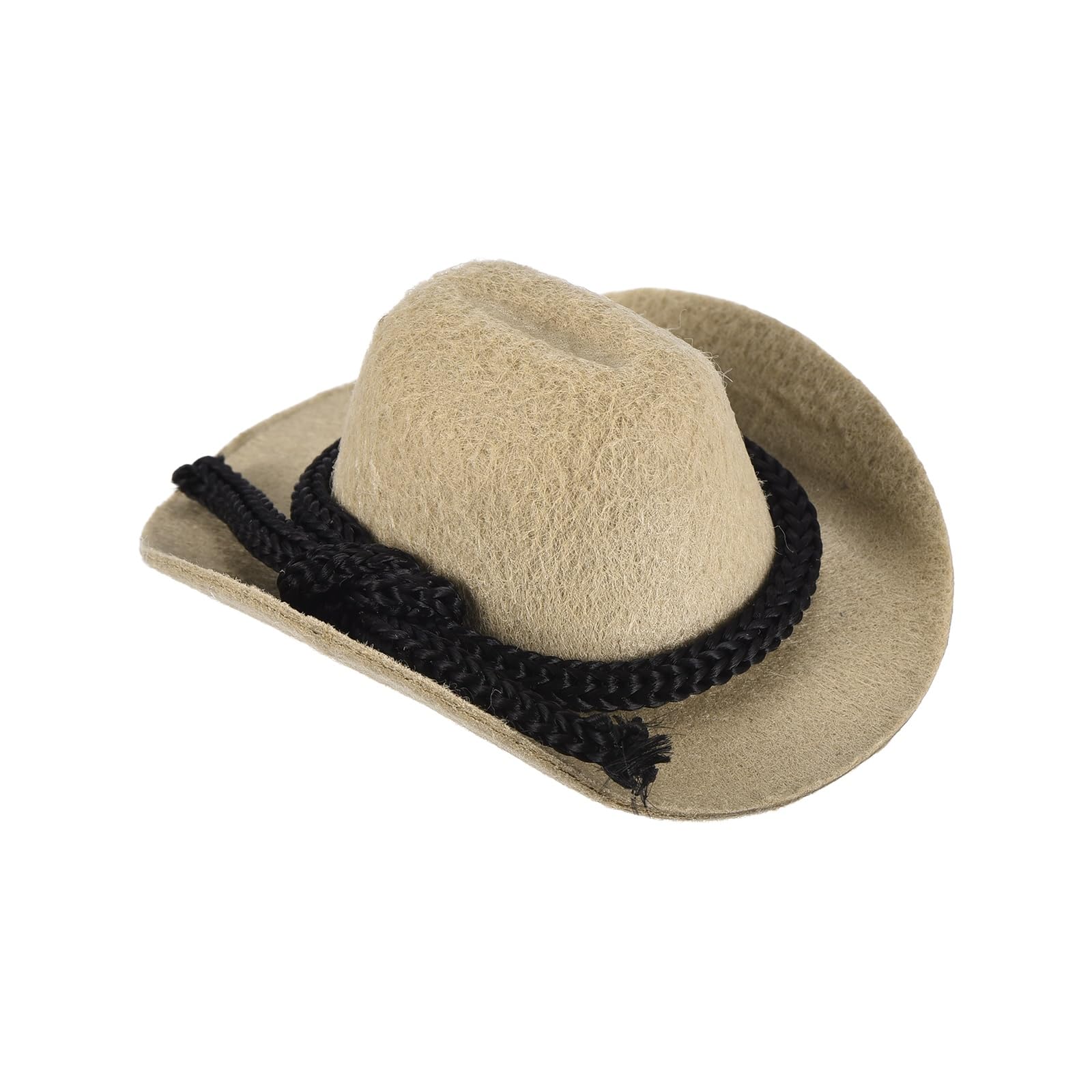 PATIKIL Mini Cowboy Hats, Khaki Miniature Western Cowboy Hat Tiny Dollhouse Accessories for Crafts Dolls Wedding Party Dress Decoration Hair Accessories Snowman,2.6 x 2 x 1.2 Inch