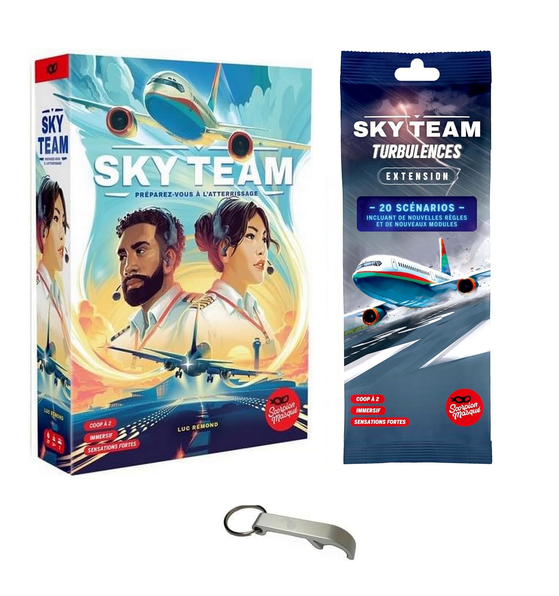 Lot de Jeux Sky Team + Extension Turbulence + 1 Décapsuleur Blumie (Sky Team + Turbulences)