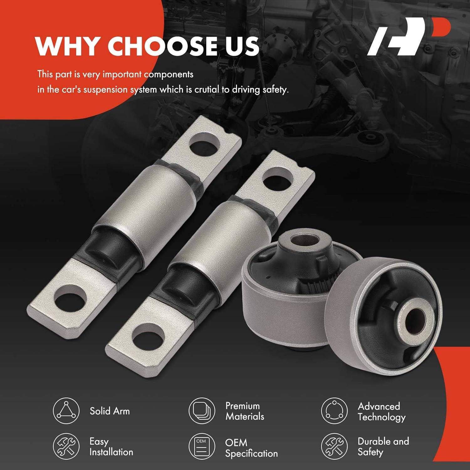 A-Premium 4 x Front Lower Forward Rearward Control Arm Bushing Kit, Compatible with Nissan Rogue 2008-2017, 370Z 2009-2014, Rogue Select 2014-2015