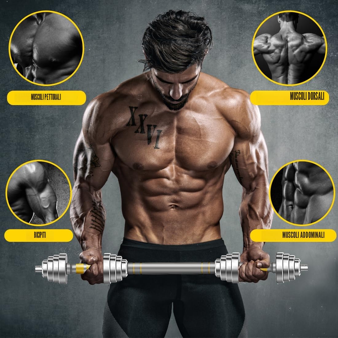 PHOEROS Set di Manubri Regolabili - Set Pesi 20/30/40 KG, Manubrio Bilanciere Kettlebell 3 in 1, Manubri in Acciaio Parì per Allenamento Fitness, Attrezzatura Palestra Casa per Uomini e Donne