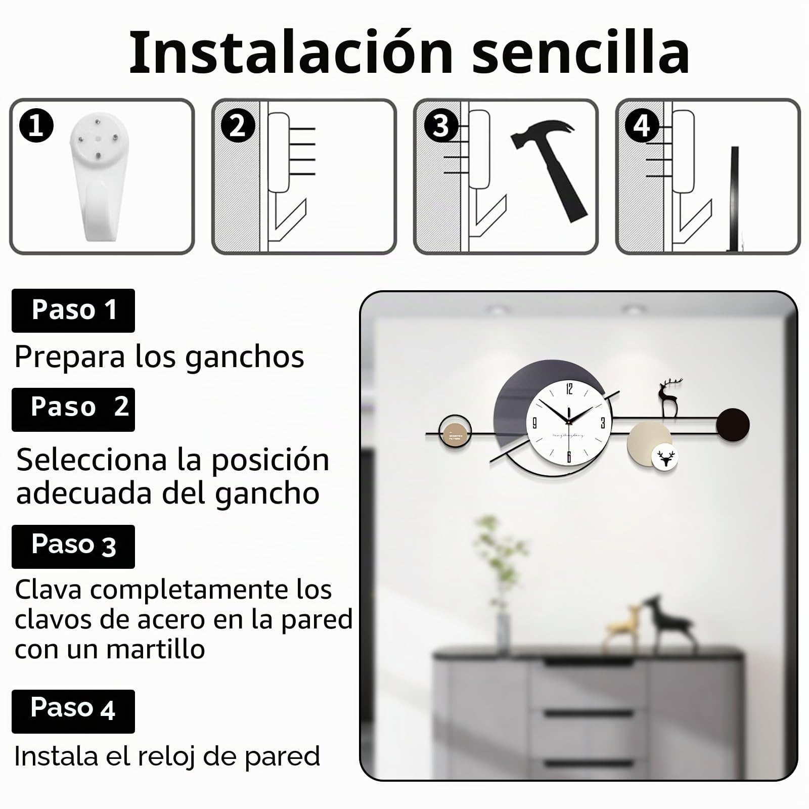 Relojes de Pared Modernos, Reloj De Pared Grande Silencioso Creativo, Decoración de Pared para Escuela, Sala de Estar, Cocina, Oficina