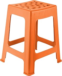 Mintra Home Light Duty Plastic Stools 2pk (18in Height, Orange)