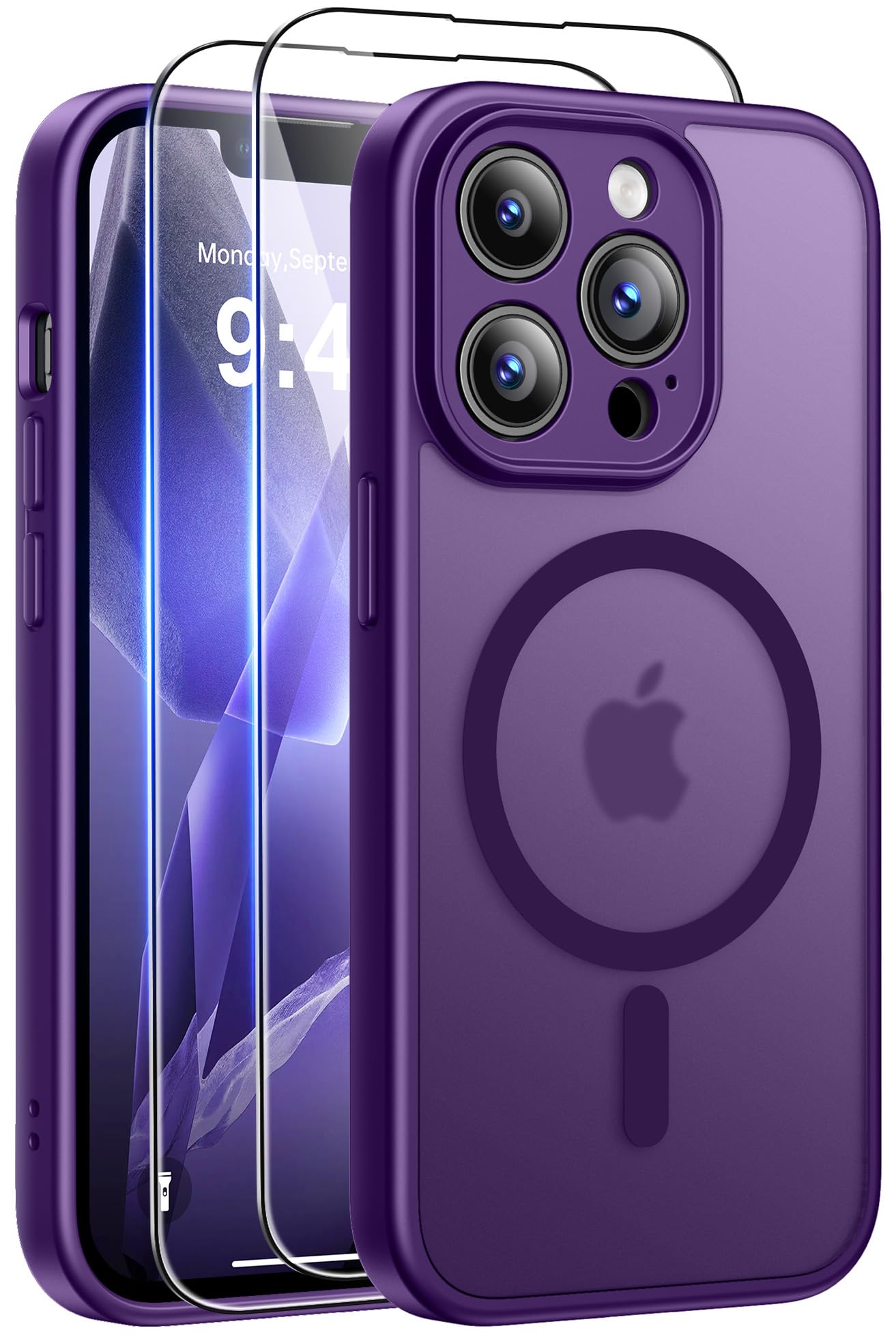 Qasyfanc Magnetic for iPhone 15 Case with 2 Tempered Glass Screen Protector, Compatible with MagSafe, Full Camera Protection, [Anti-Yellowing] Shockproof Protection Phone Case, Clear — view 8