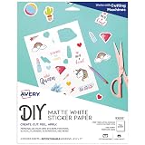 Avery Printable Sticker Paper, 8.5" x 11", Matte White, 5 Sheets – view 1