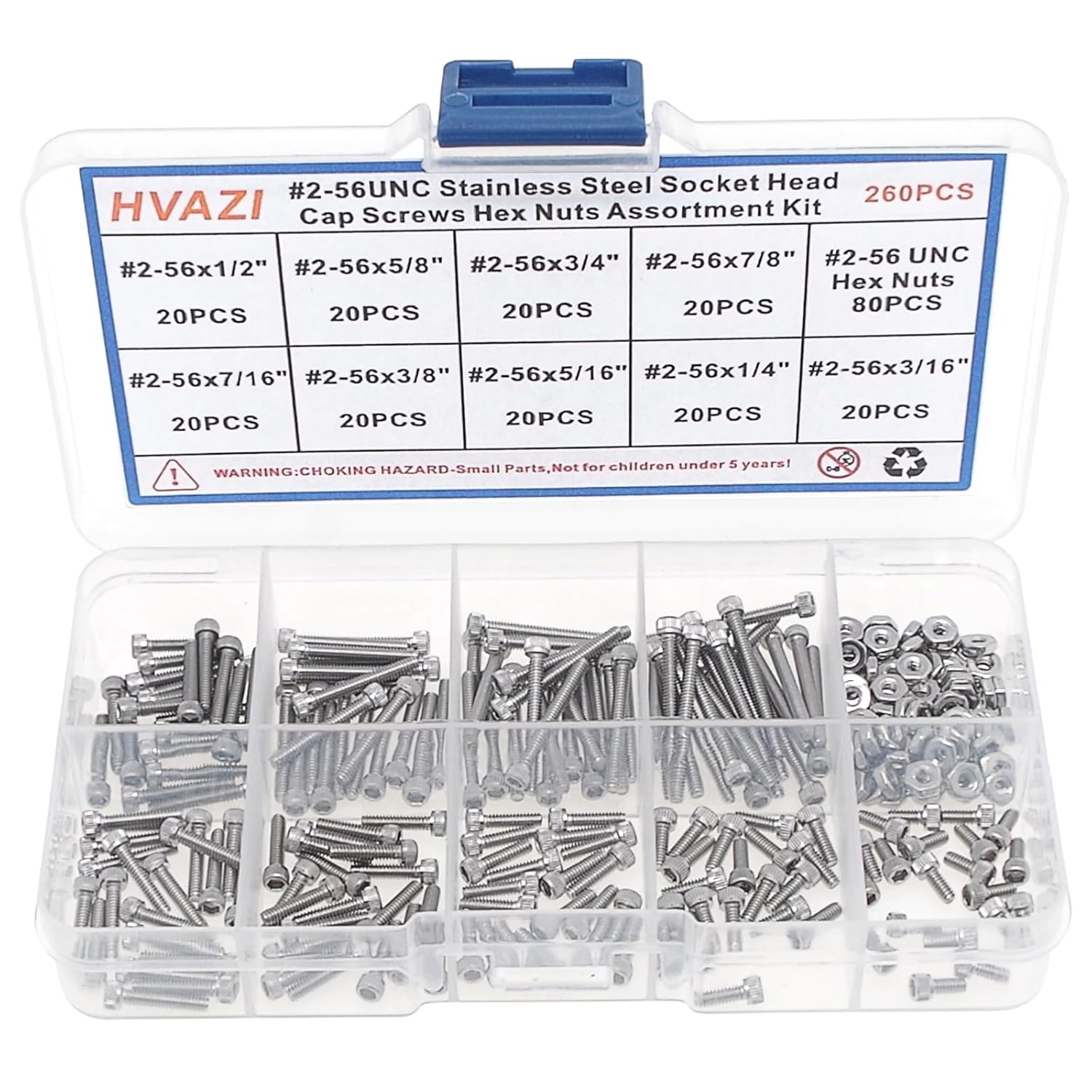 2-56-unc-kit-surtido-de-tornillos-de-cabeza-hexagonal-de-acero