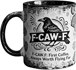 Crow Mug, Gothic Ceramic Cup, 12x8x8cm, Bird Lover Coffee Mug, Halloween Tea Cup, Vintage Breakfast Vessel, For Kitchen, Family, Beverage