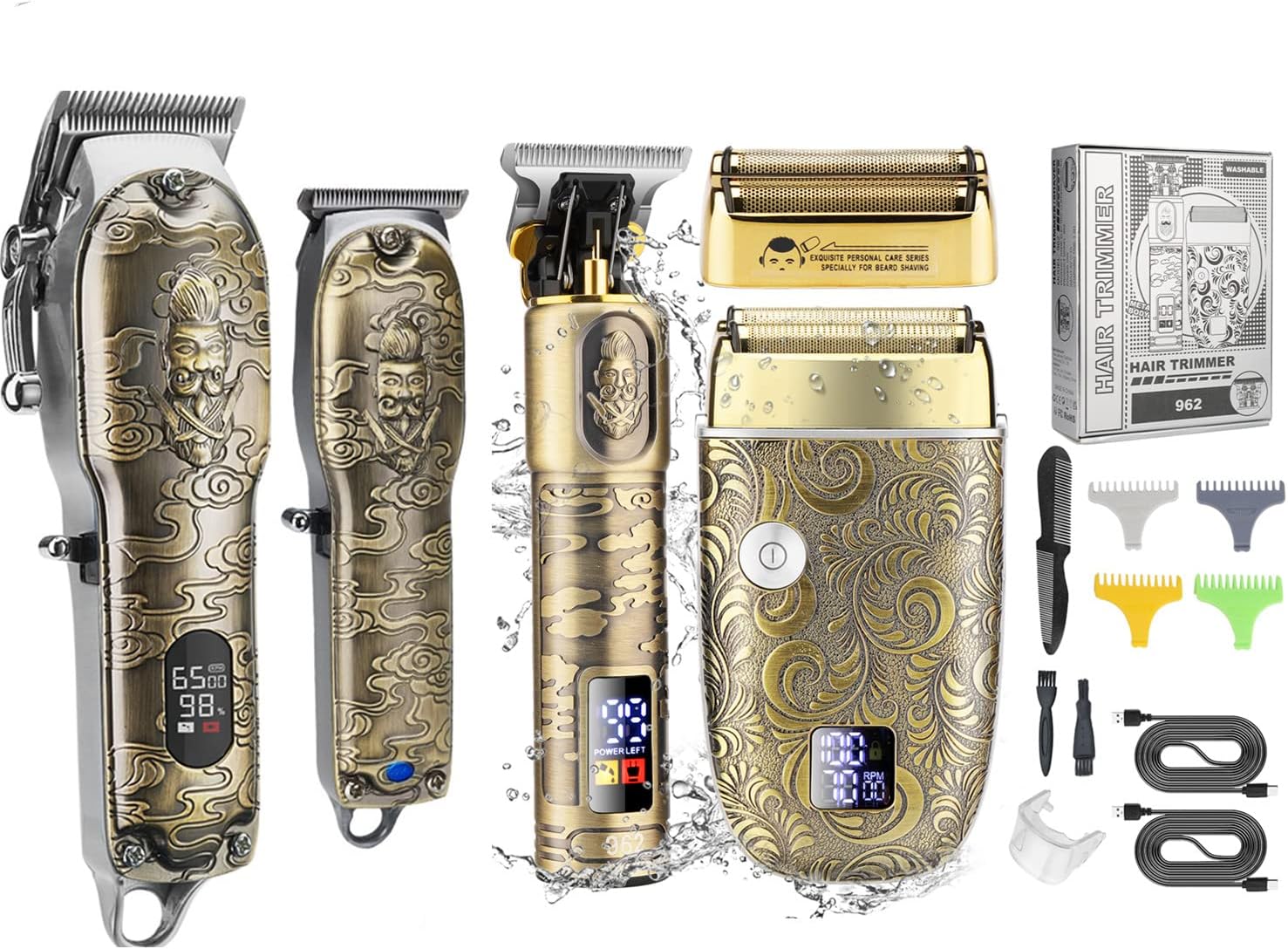 RESUXI Hair Clippers for Men & Electric Shavers Beard Trimmer for Men Set,Professional Barber Clippers T-Blade Hair Trimmer Electric Razor, Men’s Grooming Hair Cutting Kit