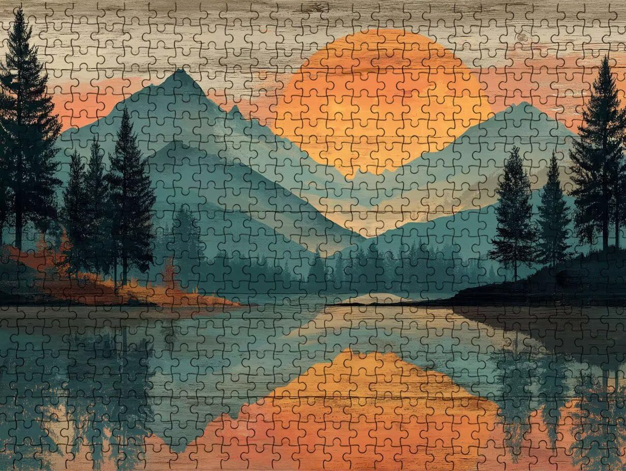 Puzzle 1000 sztuk dla dorosłych, puzzle artystyczne puzzle górskiego lasu, rodzinne kreatywne hobby dla dorosłych, najwyższej jakości drewniana układanka, do gry edukacyjnej wyzwanie zabawki R4KH-774