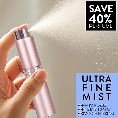 Miniatura 2 de Atomizador de Perfume Vacío de 8ML Botella de Spray de Viaje de Colonia para Recarga Dispensador Portátil de Colonia Mini Rociador para Hombres