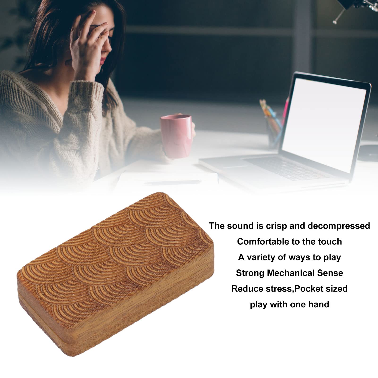 Jectse Wooden Fidget Slider Toy Magnetic Blocks Haptic Coin Hand Fidget Slider ADHD Autism Anxiety Stress Relief Push Slider Gifts for Adult Kids - Image 3
