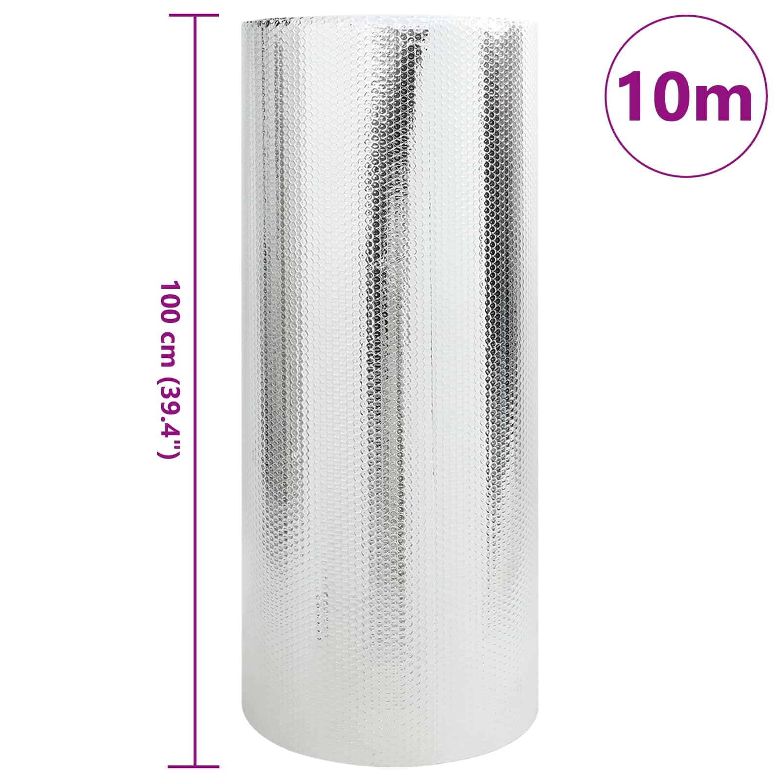 Heizkörper-Reflektorfolie Silber für Heizkörperzubehör, 10 x 1 m Polyethylen Wärme-Regulierung, als Abdeckung hinter dem Radiator im Winter für Wohnzimmer